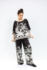 Palm Noir Satin Set