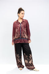 Burgundy Paisley Printed Co-Ord Set