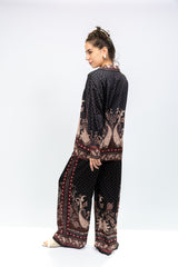 Black Paisley Printed Co-Ord Set