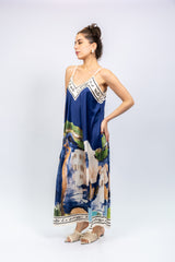 Azure Riviera Strappy Maxi Dress