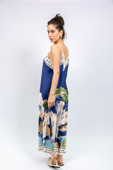 Azure Riviera Strappy Maxi Dress