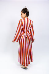 Sunset Zigzag Knit Maxi Dress