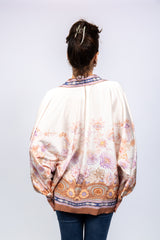 Ivory Bohemian Floral Oversized Shirt