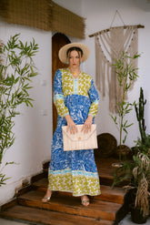 Maxy Dress- blue x yellow