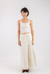 Cream Pleated Skirt