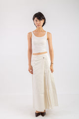 Cream Pleated Skirt