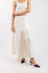 Cream Pleated Skirt