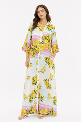 Capri Lemon Maxi Shirt Dress