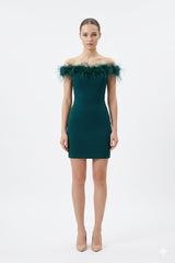 Emerald Plume Dress