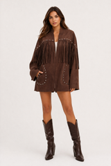 Studded Fringe Jacket