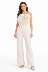 3D Rose Statement Jumpsuit