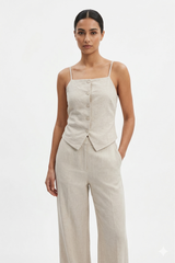 Linen Button Top