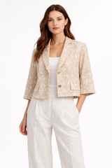 Printed Crop Blazer