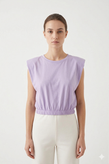 Lilac Sleeveless Crop Top
