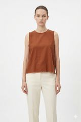 Rust Linen Top
