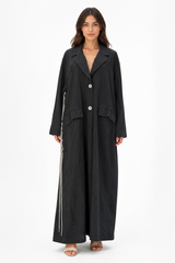 Trench-Style Black Maxi