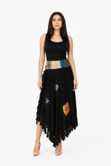 Boho Patchwork Tassel Skirt