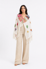 Boho Patchwork Tassel Wrap