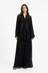 Sequin Black Chiffon Set