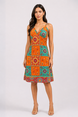Boho Patchwork Print Sundress