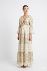 Golden Embroidered Two-Piece Set