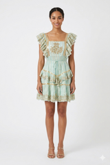 Golden Mint Ruffle Mini