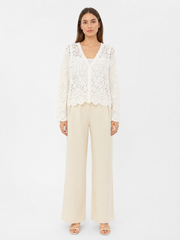 Ivory Crochet Cardigan