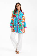 Azure Bloom Oversized Shirt