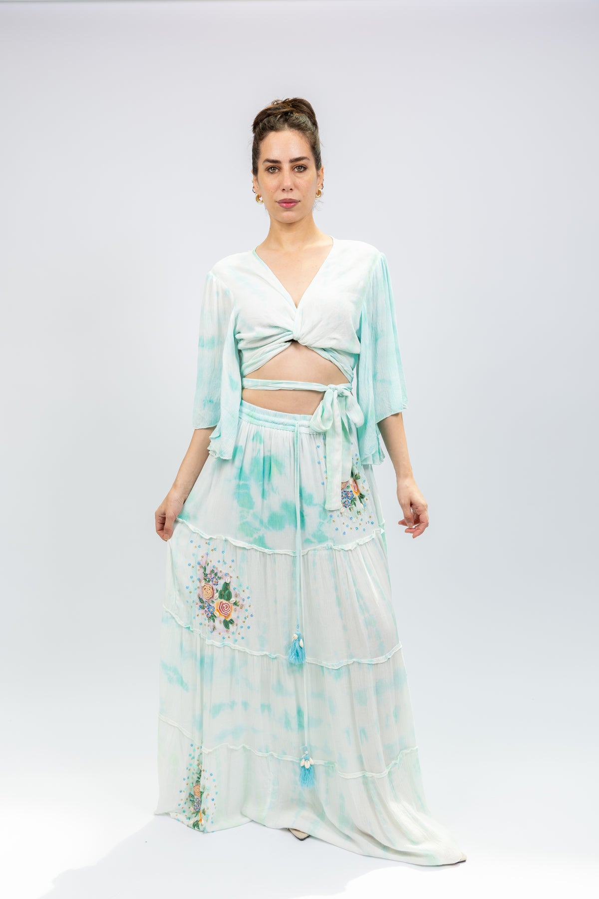 Mint Tie-Dye Boho Maxi Set