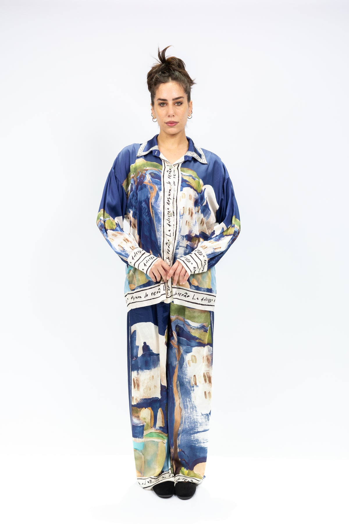 Santorini Art Printed Co-Ord Set
