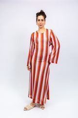 Sunset Zigzag Knit Maxi Dress