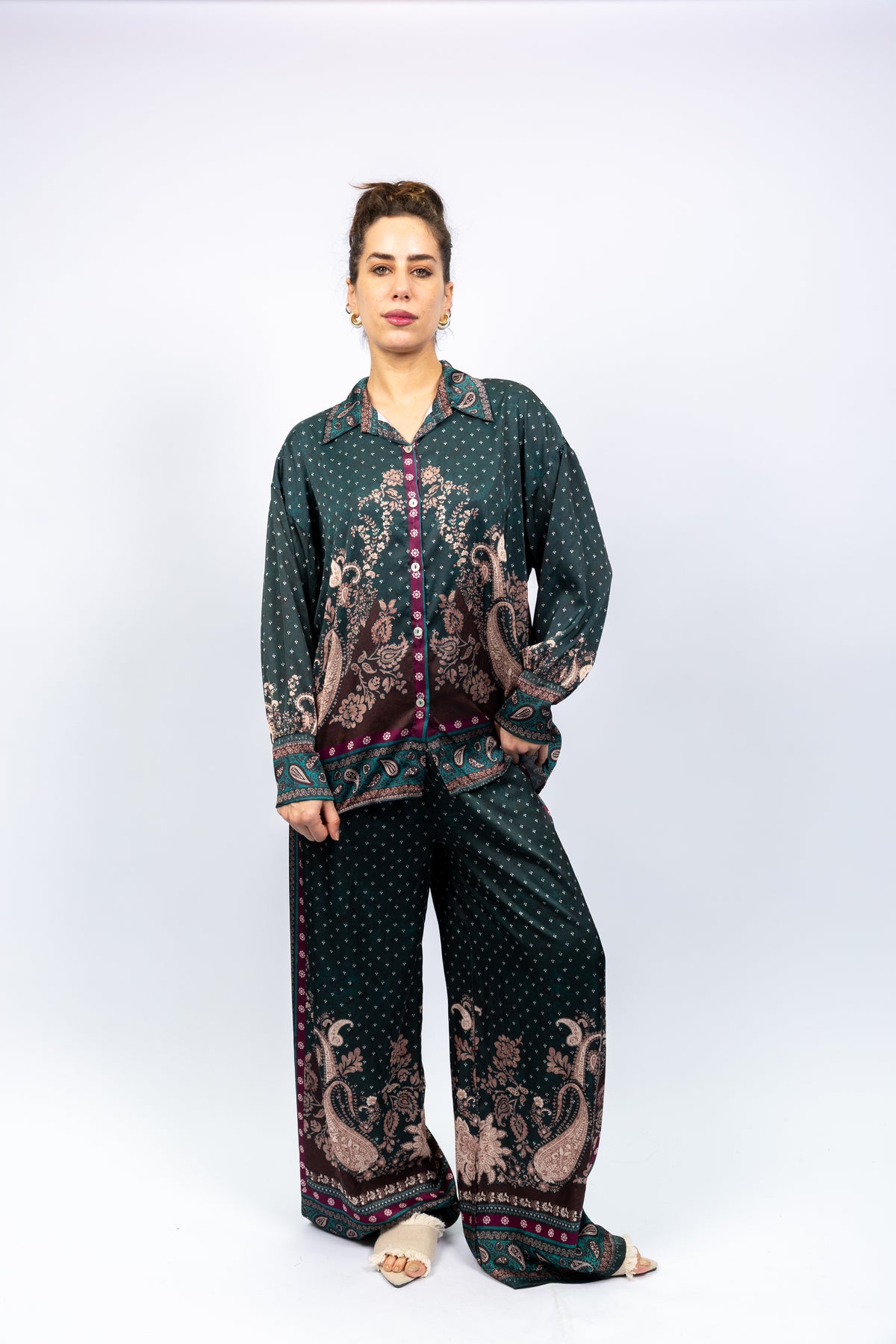 Emerald Paisley Printed Co-Ord Set