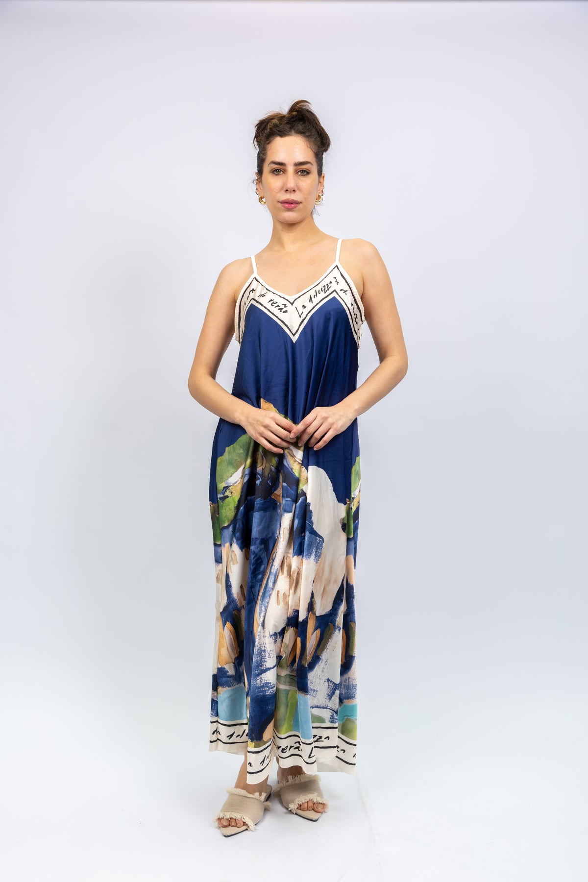 Azure Riviera Strappy Maxi Dress