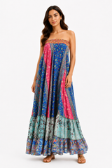 Boho Bloom Strapless Maxi Dress