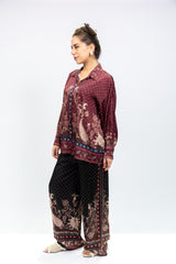 Burgundy Paisley Printed Co-Ord Set