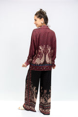 Burgundy Paisley Printed Co-Ord Set