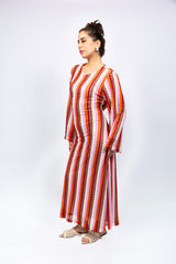 Sunset Zigzag Knit Maxi Dress