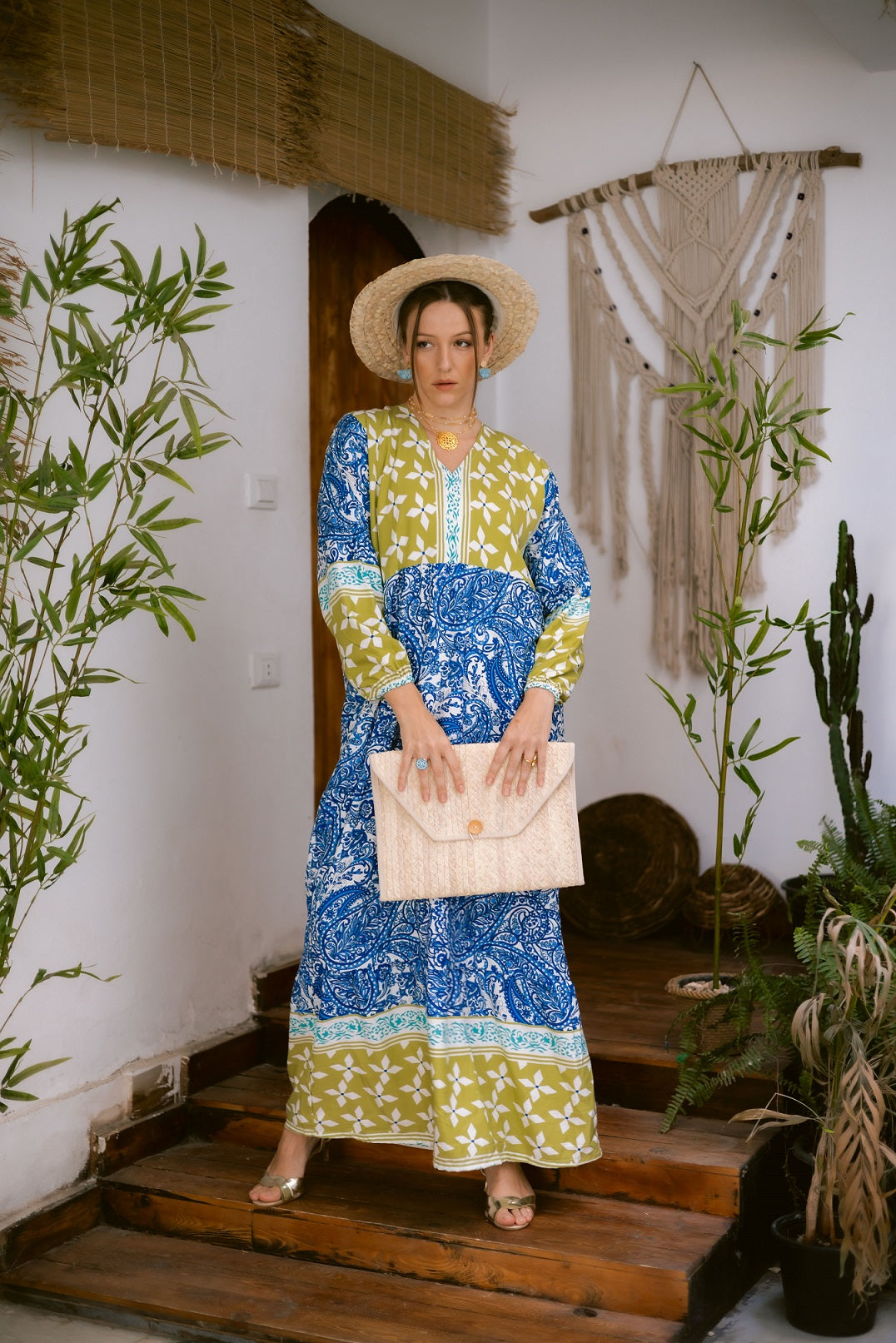 Maxy Dress- blue x yellow