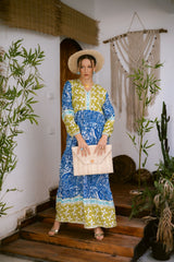 Maxy Dress- blue x yellow