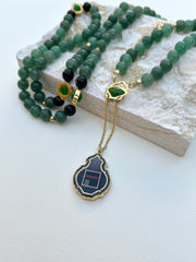 سبحة الجاد الطبيعي ودلاية وجه المسجد النبوي والكعبة الشريفة