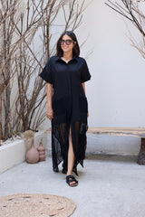 Crochet Charm Dress Black