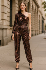 Bronze metallic jumpsuit