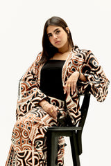 Safy nadim-Echo Kimono Set_Copper Brown