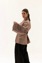 Safy nadim-Classic Mist Jacket_Brown