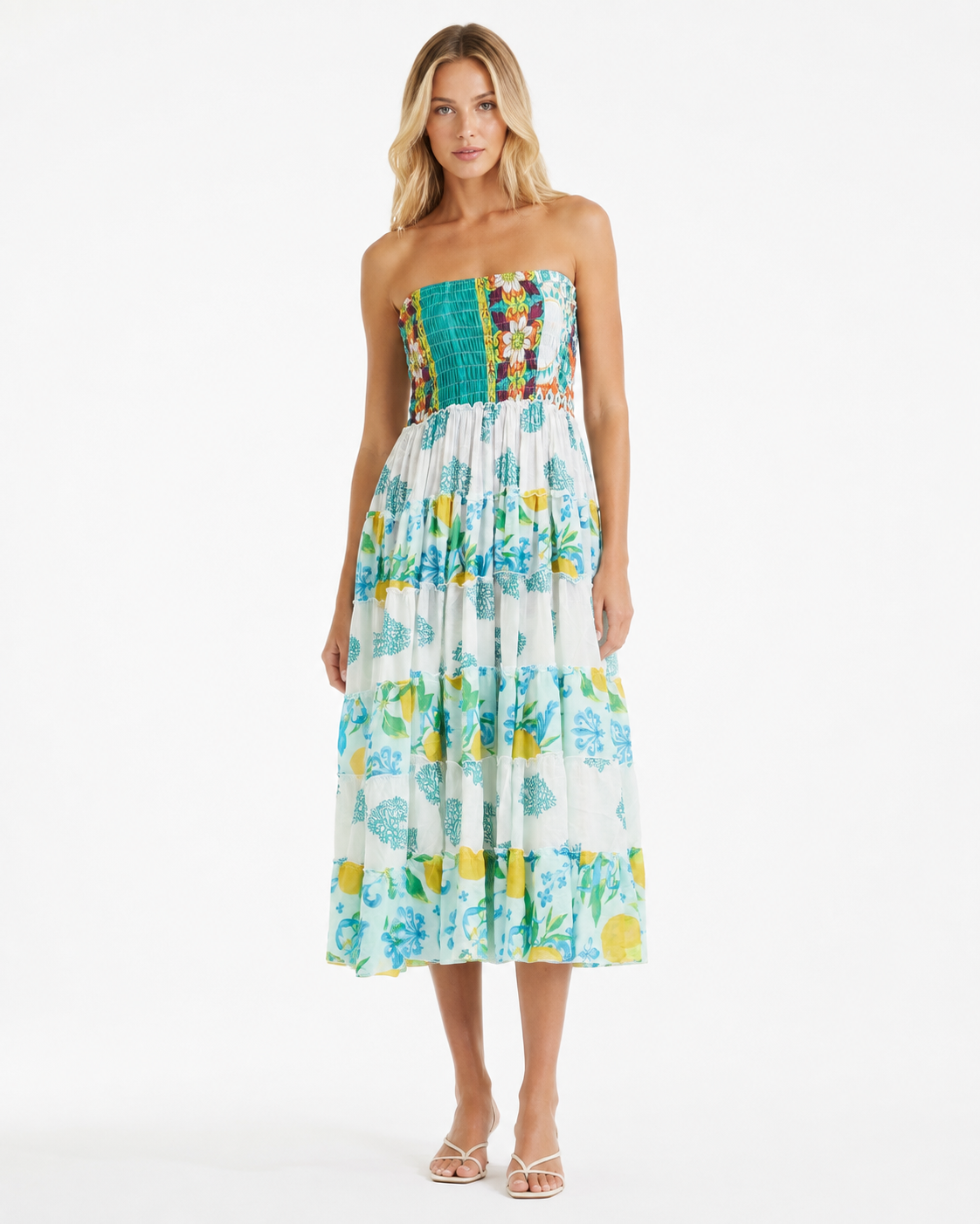 Amalfi Lemon Patchwork Dress