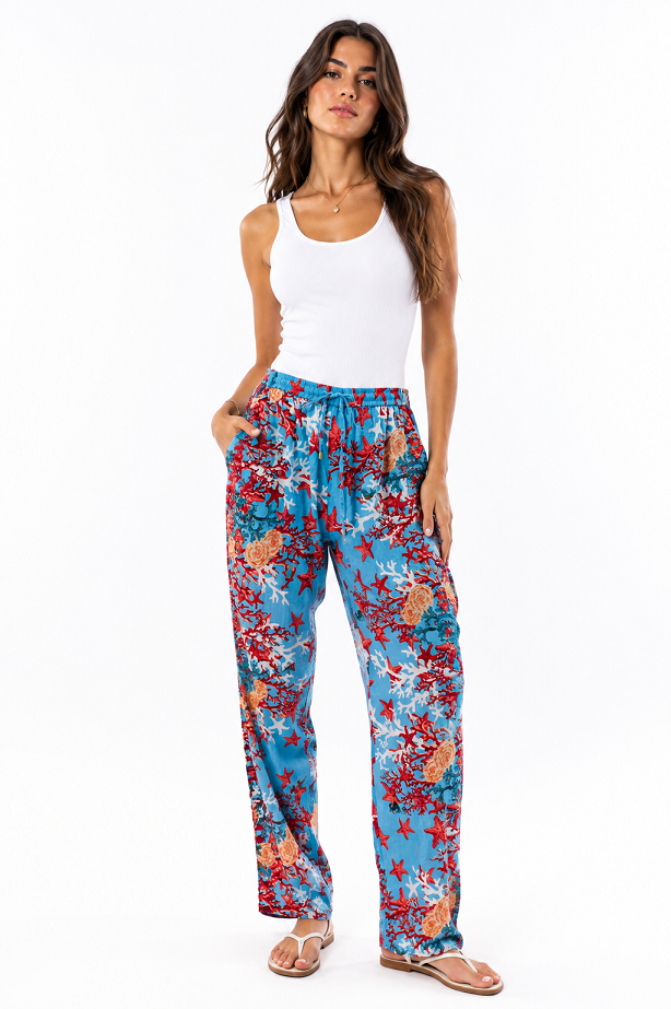 Ocean Reef Print Relaxed Pants