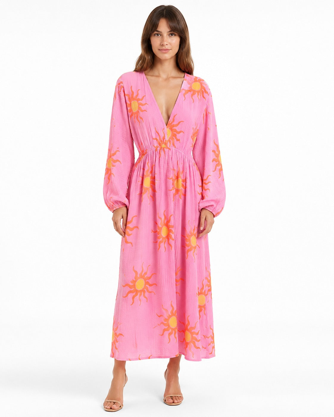 Sunset Glow Printed Maxi Dress
