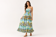 Mediterranean Bloom Maxi Dress