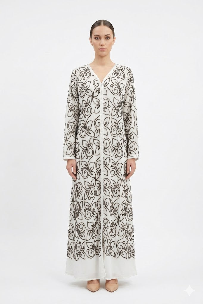 Embroidered Floral Kaftan