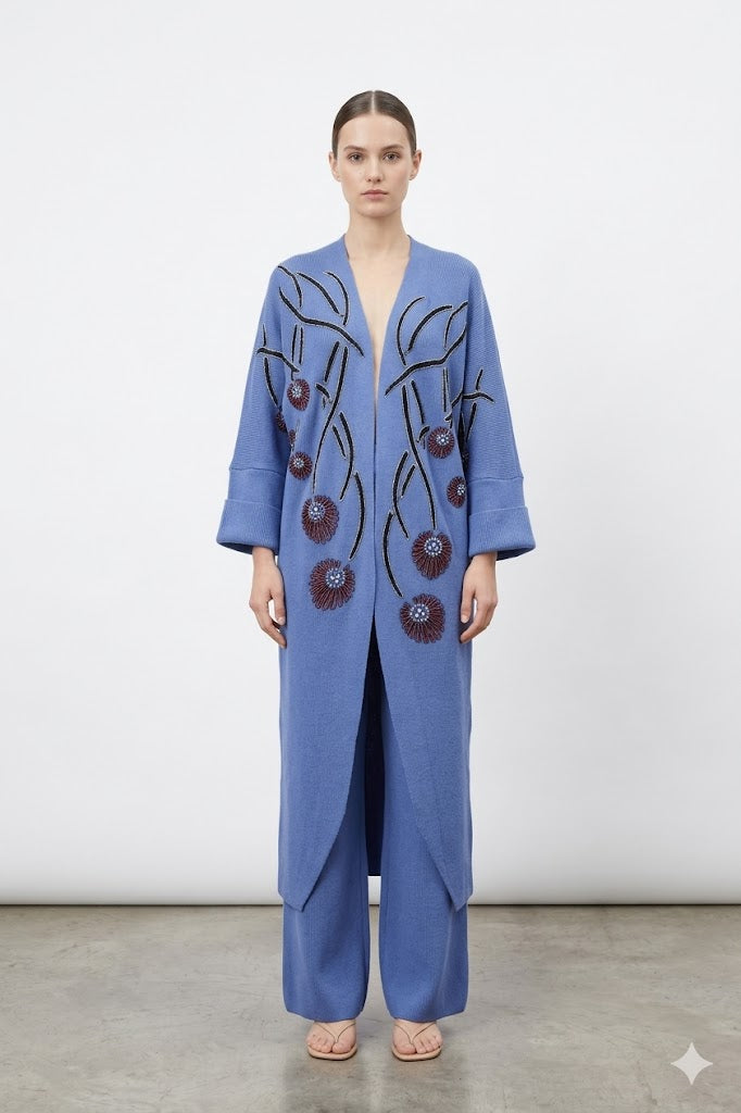 Blue Embroidered Set